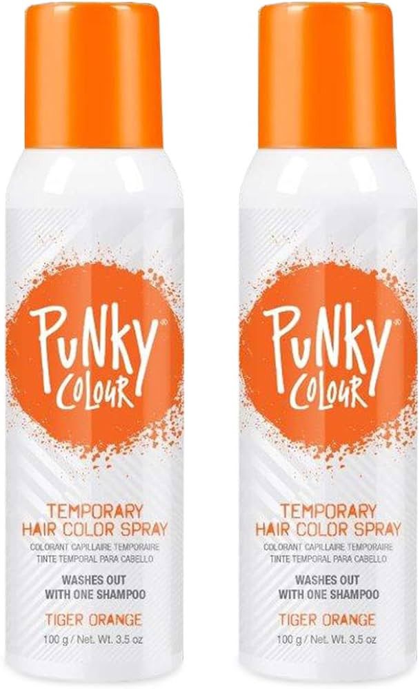 Punky Temporary Hair Color Spray, Tiger Orange, Non-Sticky, Non-Damaging Hair Dye Instant Vivid H... | Amazon (US)