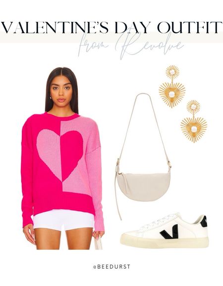 Valentine’s Day outfit from Revolve, casual date night outfit, pink sweater, sneakers, heart sweater, Valentine’s Day sweater, white purse, heart earrings, Valentine’s Day accessories, teacher outfit 

#LTKSeasonal #LTKstyletip #LTKparties