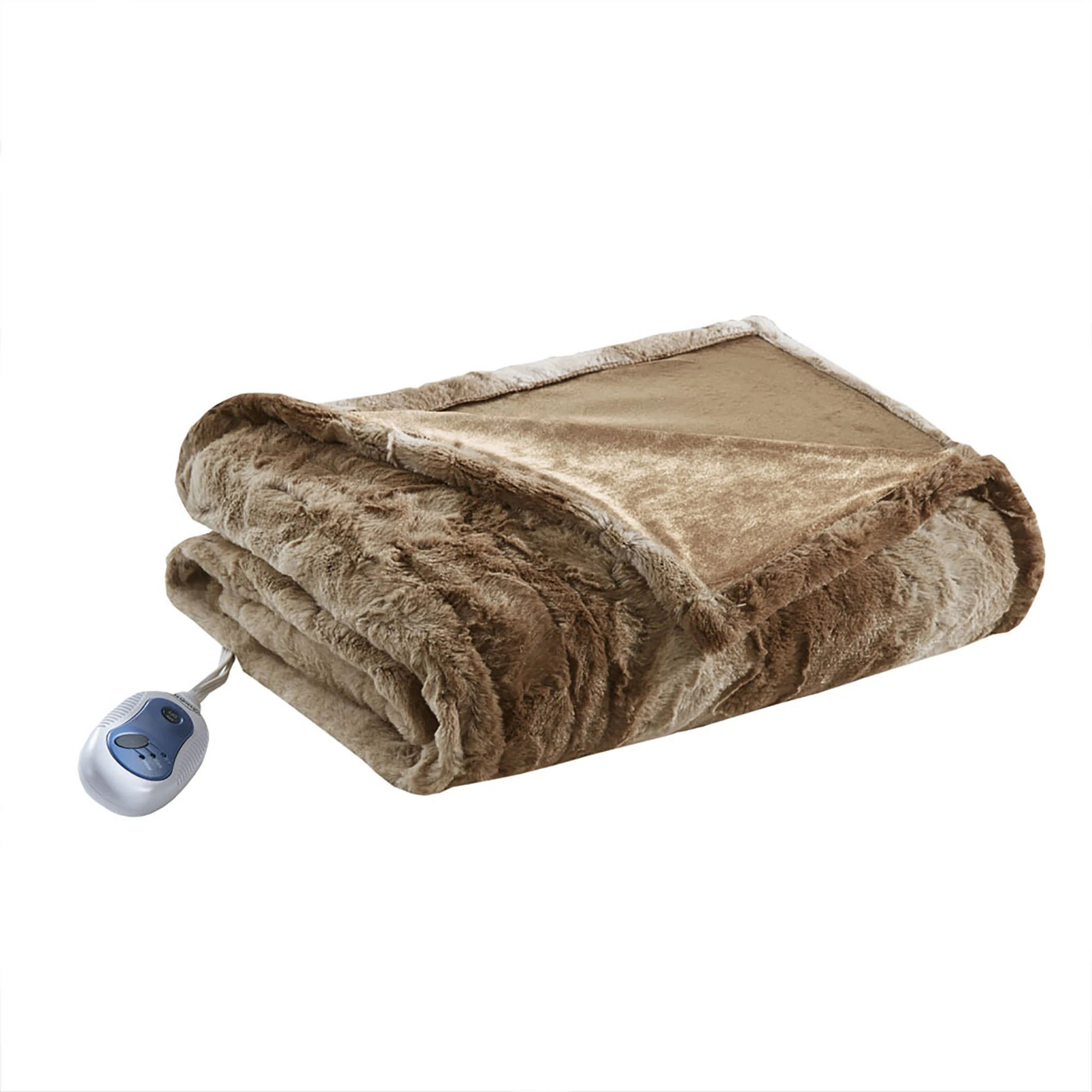 Zuri Oversized Heated Faux Fur Throw | Wayfair North America
