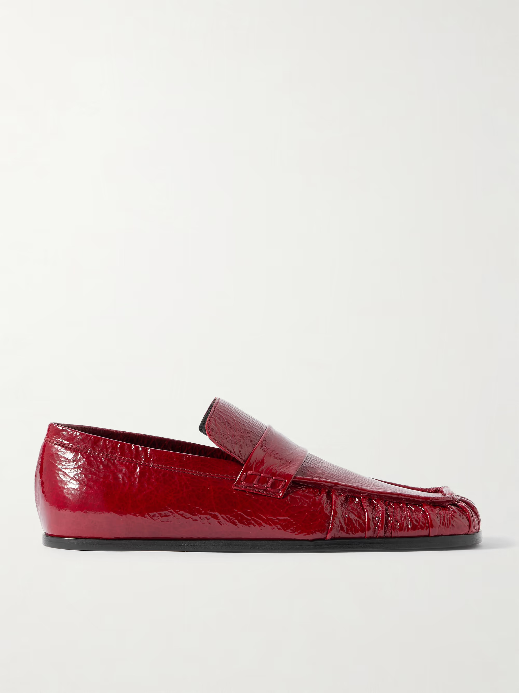 Crinkled glossed-leather loafers | NET-A-PORTER (UK & EU)