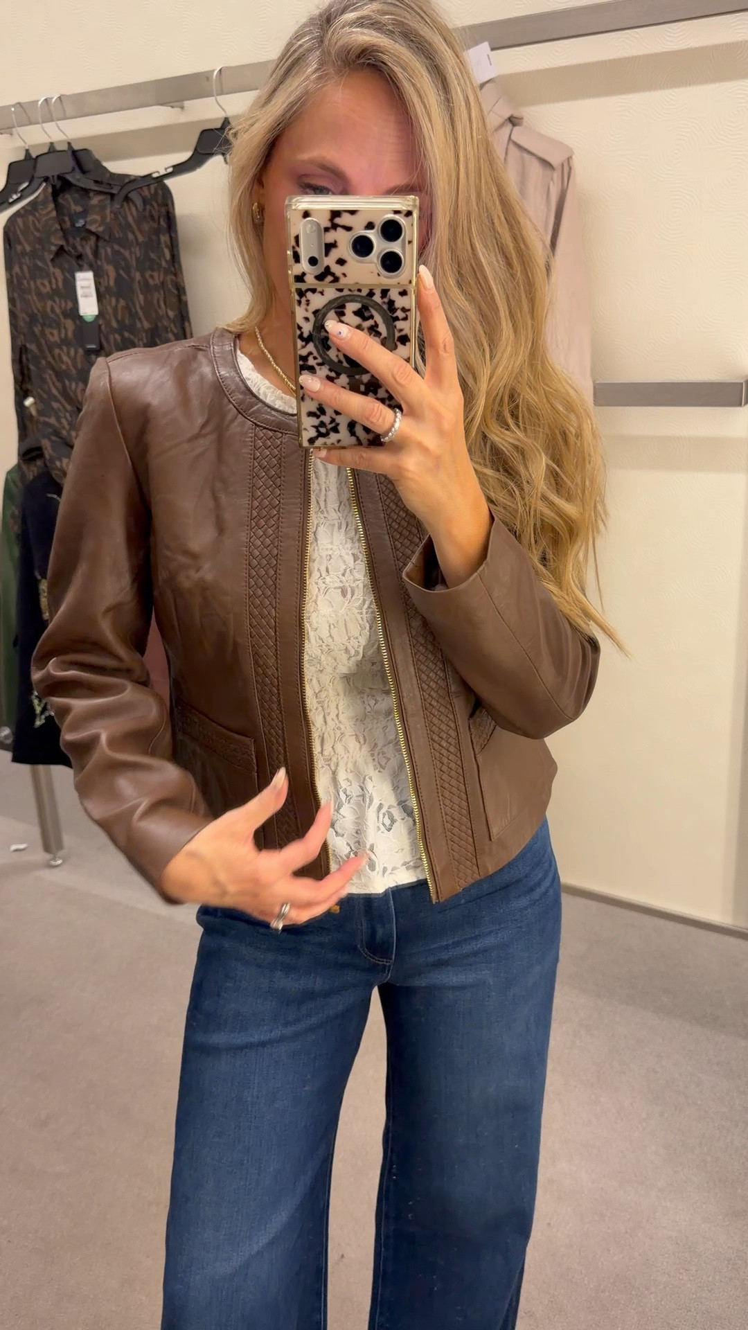 NSale chocolate brown jacket 🤎 runs small

#LTKOver40 #LTKSaleAlert #LTKootd