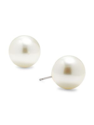 14K Goldplated & 5MM Swarovski Pearl Stud Earrings | Saks Fifth Avenue OFF 5TH