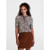 Scenario Women's and Women's Plus Henley Sweater with Puff Sleeves, Lightweight, Sizes XS-4X | Walmart (US)