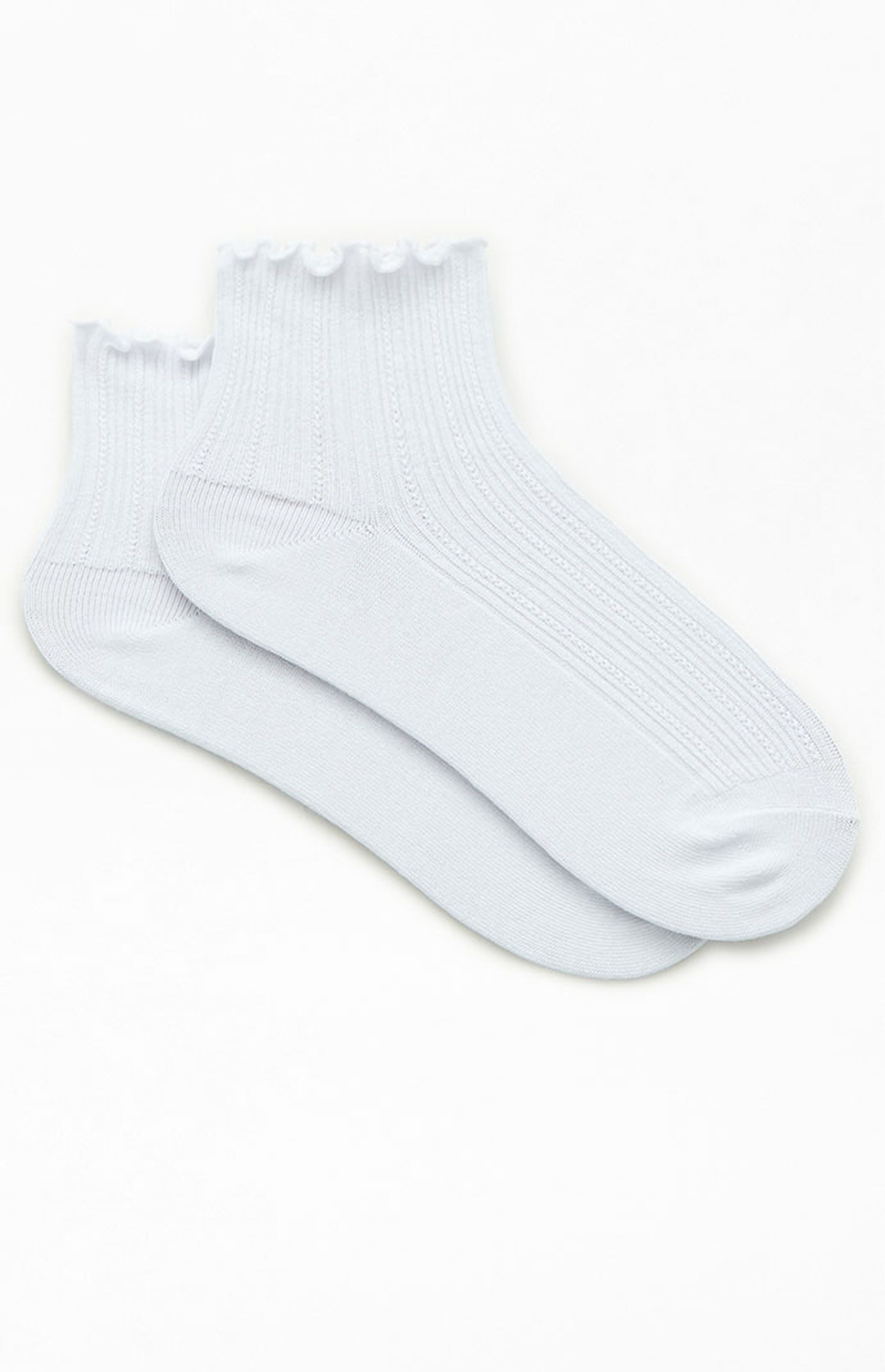John Galt White Ruffle Ankle Socks | PacSun