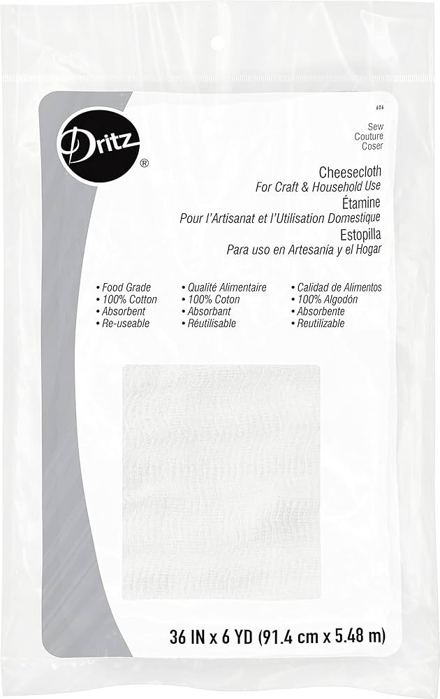 Dritz 606 Cheesecloth, Food Grade #10, 36-Inch x 6-Yards , White | Amazon (US)