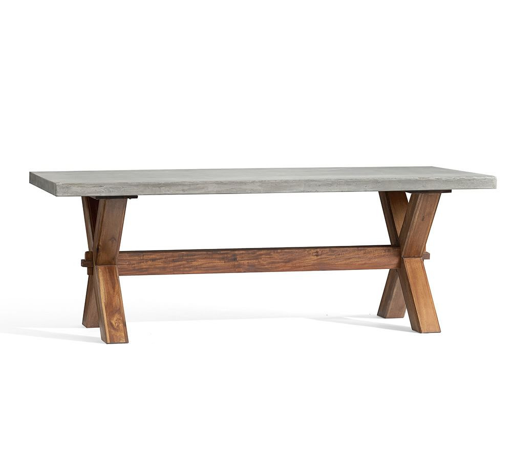 Abbott Indoor/Outdoor 84" Concrete & FSC® Acacia Dining Table | Pottery Barn (US)