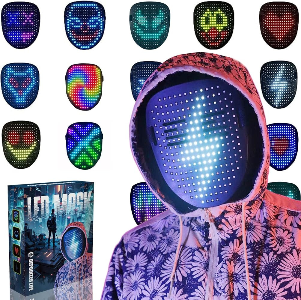 Depointer Life Led Mask with Gesture Sensing,Unisex LED Lighted Face Transforming Mask for Costum... | Amazon (US)