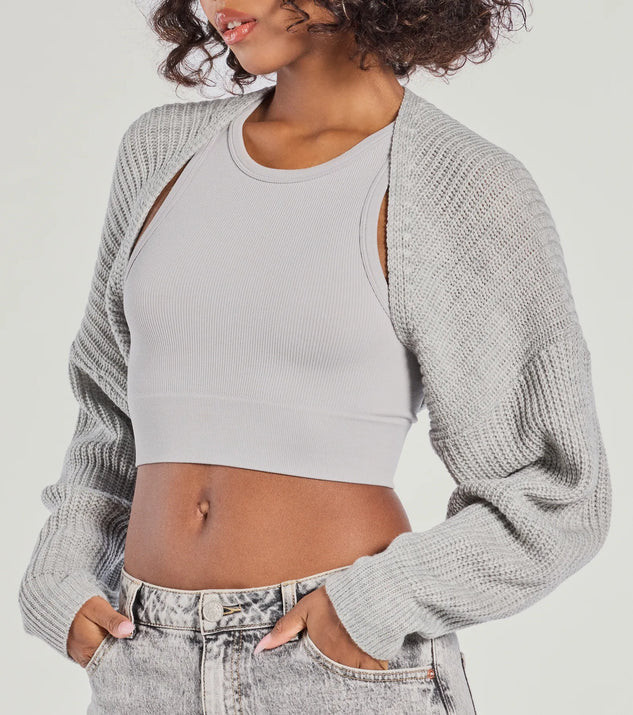 Sweet And Cozy Oversized Knit Sweater Bolero | Windsor Stores