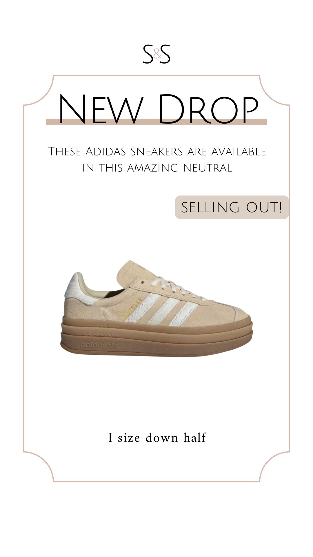 New neutral sneakers just dropped and they are so good. This beige and cream combo goes with denim, athleisure, and even dresses, and they are already starting to sell out.

adidas gazelle platform sneakers, neutral adidas sneakers, beige cream sneakers for women, everyday casual shoe, spring sneaker trend, platform sneakers outfit ideas, comfortable stylish sneakers, versatile women’s footwear

#LTKOver40 #LTKmomlife #LTKdayinmylife