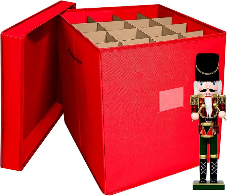 Christmas Nutcracker and Figurine Collectible Storage Box, Fits 16 Holiday Ornaments, Stores Up t... | Amazon (US)