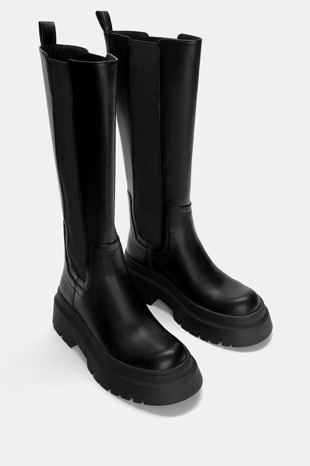 Langschaftstiefel mit elastischem Schaft | PULL and BEAR DE