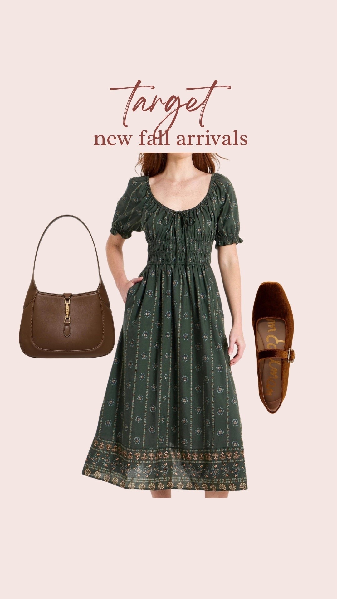 The most perfect fall dress from Target 🤎🍂 Doen and Hill House vibes!