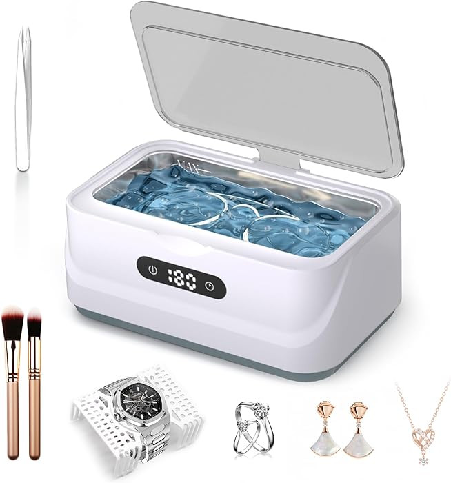 Ultrasonic Jewelry Cleaner: 48Khz Ring Cleaner Ultrasonic Machine with Digital Timer, 4 Cleaning ... | Amazon (US)