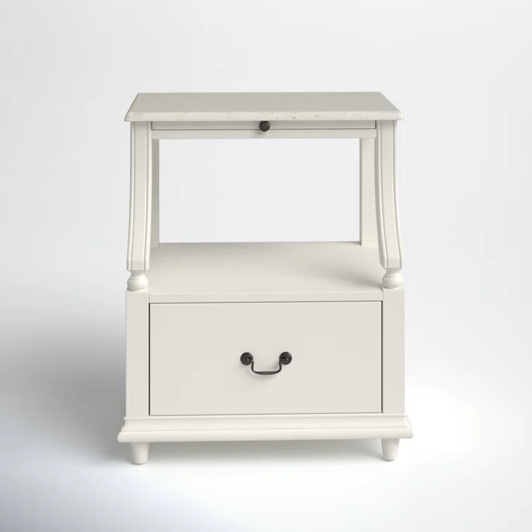 Aberdale 1 - Drawer Nightstand with Marble Top | Wayfair North America