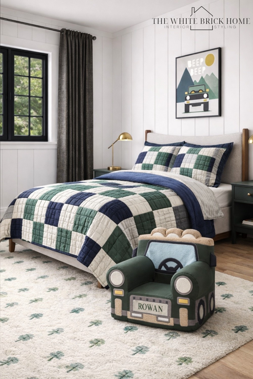 A cozy, adventure ready bedroom where plaids and playful jeep details come together for a little one who is ready to explore! 
🖤🖤
Boys room, kids room, kids bedroom, boys room decor, boys room ideas, toddler boy, truck bedroom, truck room, kids room decor, kids room bedding, bigs room bedding, boys room rug, boys room truck, boys room play chair c boys room lighting, boys room truck theme, boys room woodland theme, boys room ideas, kids bed, kids room, boys room furniture, minted, pottery barn kids, crate and barrel kids 




#LTKKids #LTKSaleAlert #LTKHome