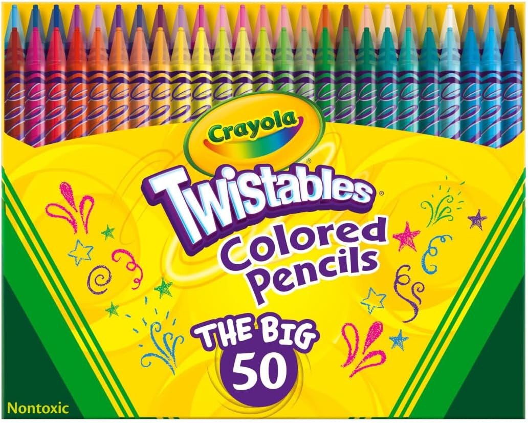 Crayola Twistables Colored Pencil Set (50ct), No Sharpen Colored Pencils For Kids, Coloring Book ... | Amazon (US)