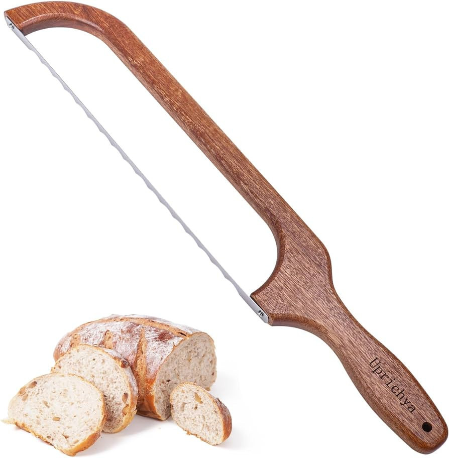 Uprichya Wooden Bread Bow Knife, Sourdough Bread knife Cutter for Homemade Bread Baguettes Sandwi... | Amazon (US)