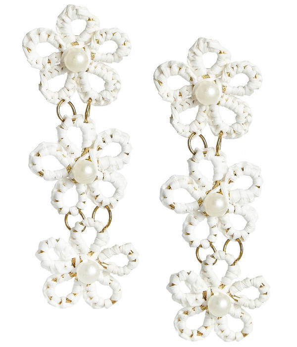 Lee Raffia Triple Flower Statement - Earrings - Belle of  the Ball | Lisi Lerch Inc