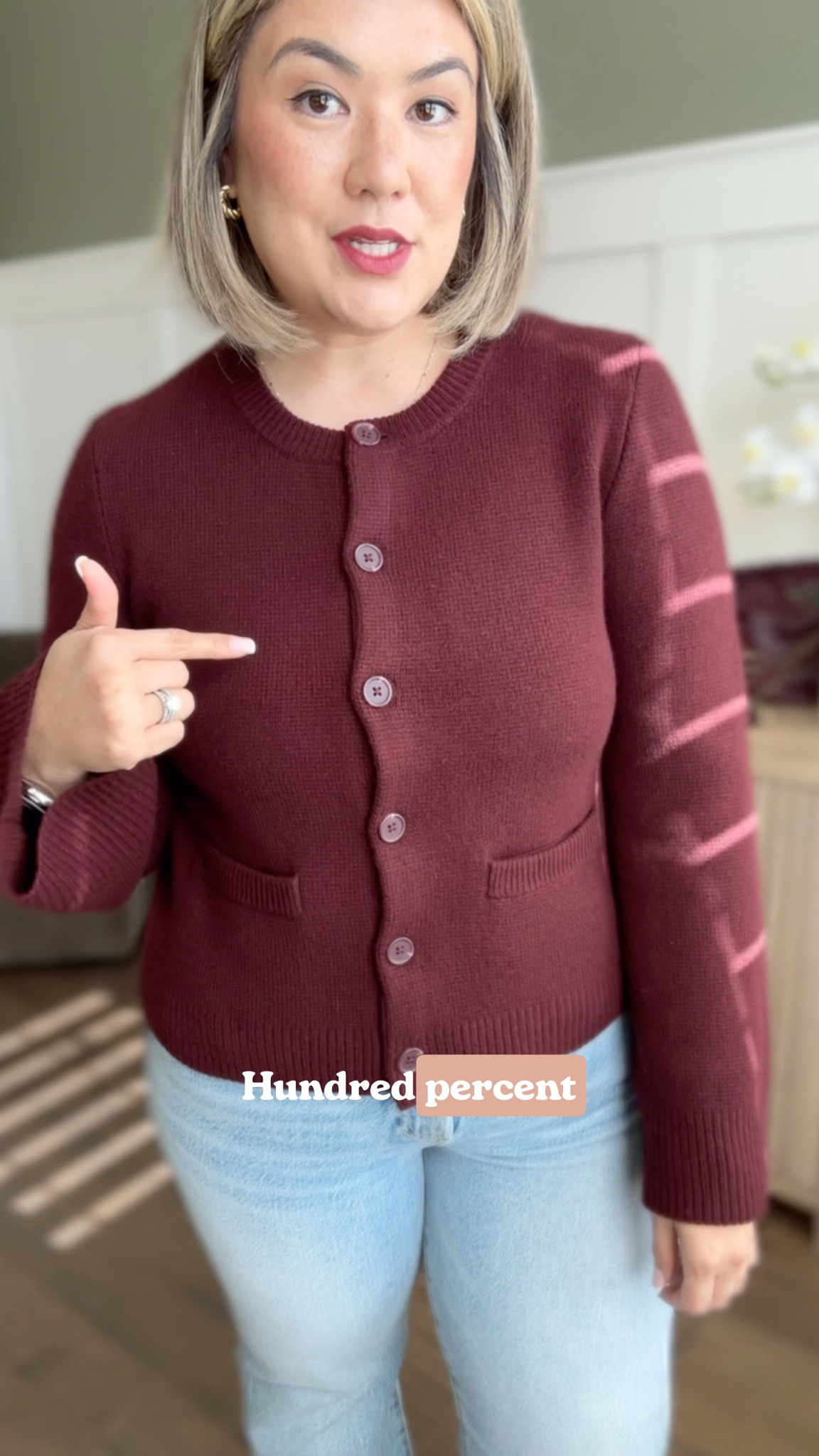 This one is one of the more Lux cashmere sweaters from Quince. I absolutely love the fit and style of it. I am wearing this in a size large and think that it runs true to size. This rich burgundy color just got restocked. When I bought it, it sold out immediately so if you love this color, I would run quickly

#LTKMidsize #LTKOver40 #LTKCyberWeek