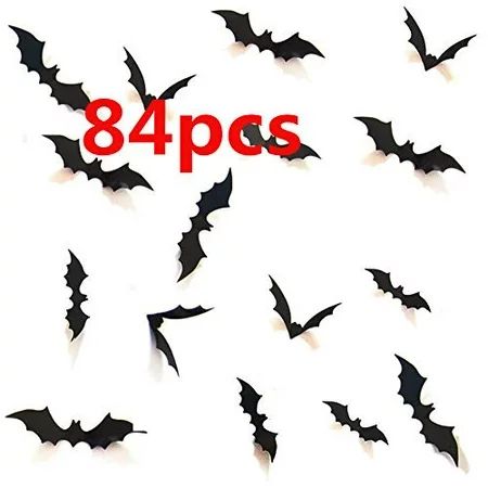 Halloween 3D Bats Decoration, Hallowmas Party Supplies Scary Bat Sticker For Home Decor Diy Window D | Walmart (US)