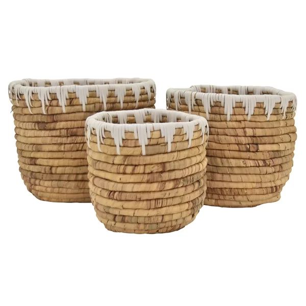 White 3 Piece Wicker Basket Set | Wayfair North America
