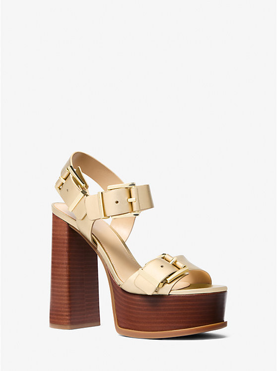 Colby Metallic Leather Platform Sandal | Michael Kors US