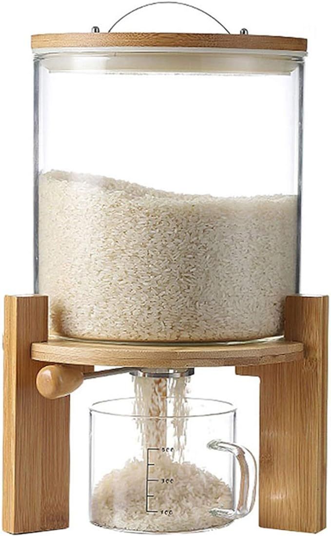 Flour and Cereal Container, Rice Dispenser 5L/8L, Creative Glass Food Storge Container for Kitche... | Amazon (US)