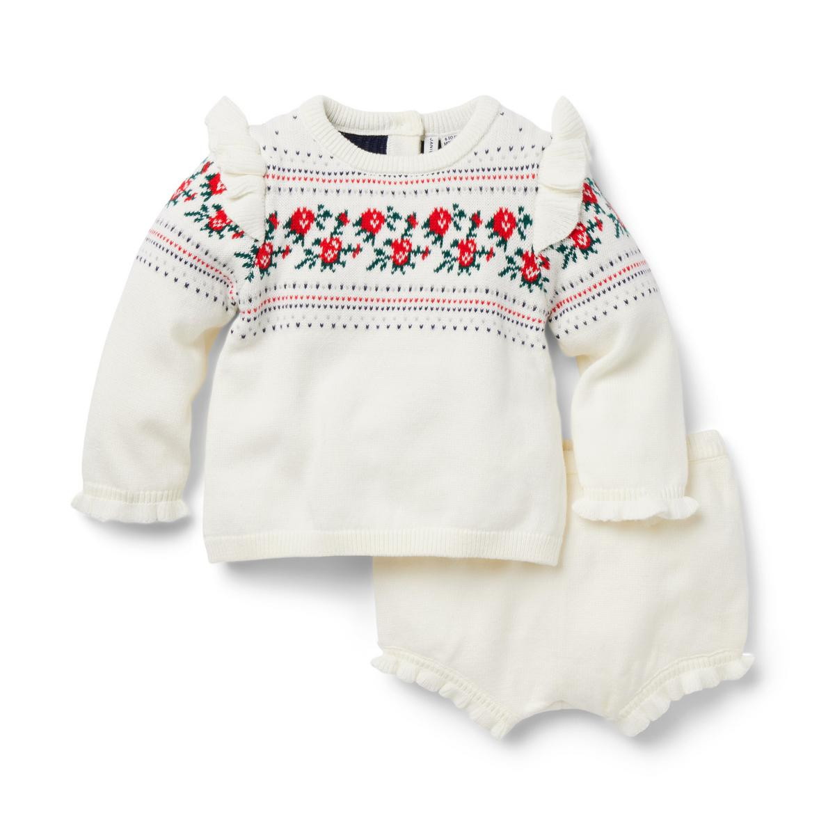 Baby Fair Isle Rose Matching Set | Janie and Jack