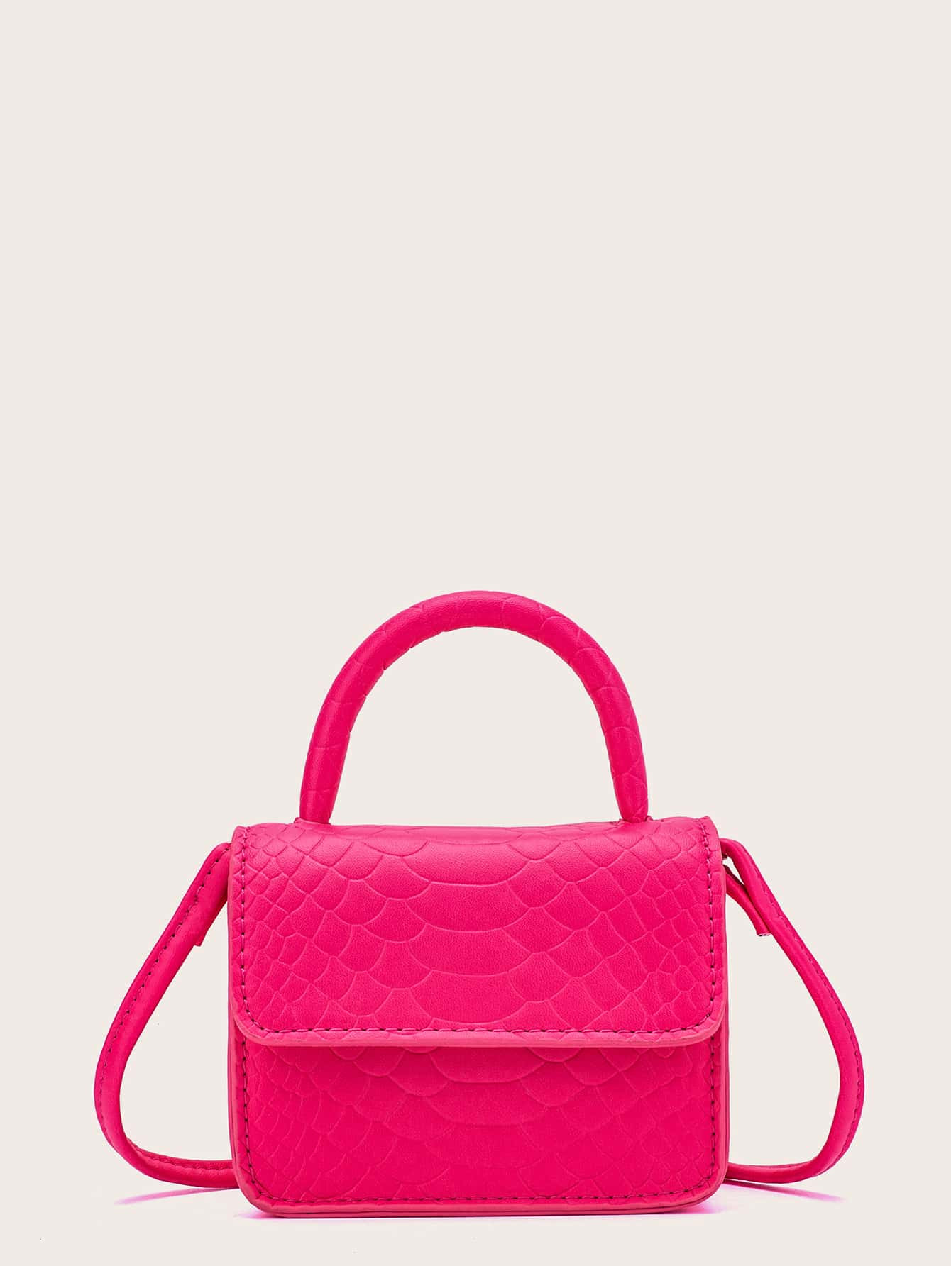 Mini Neon Hot Pink Satchel Bag | SHEIN