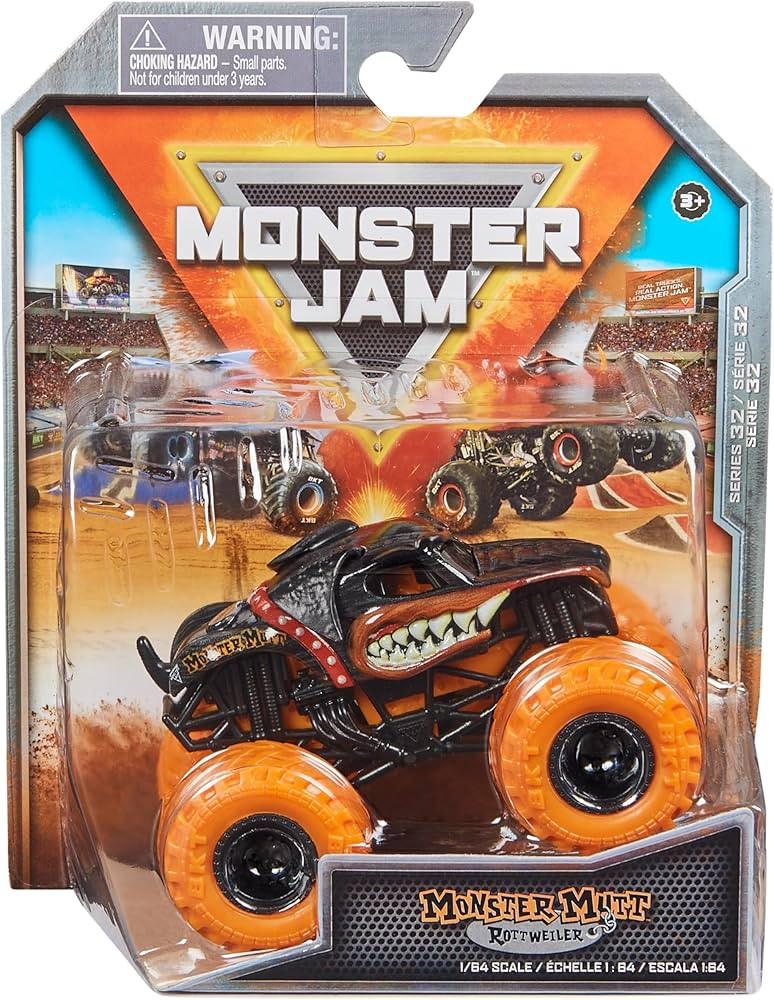 Monster Jam 2023 Spin Master 1:64 Diecast Truck Series 32 Ruff Crowd Monster Mutt Rottweiler | Amazon (US)