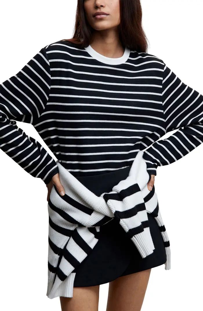 Stripe Cotton Blend Sweatshirt | Nordstrom