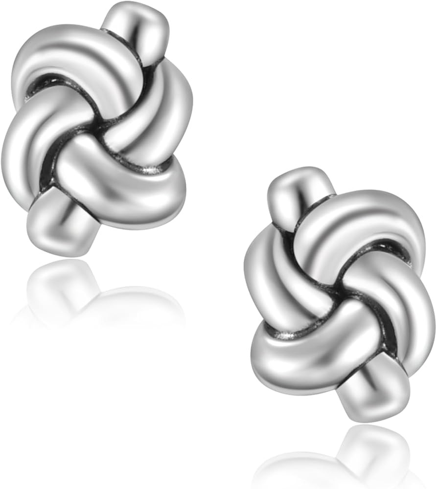 CHIC & ARTSY Love Knot Earrings 18K Gold Plated 925 Sterling Silver Tri-tone White,Yellow,Love Kn... | Amazon (US)