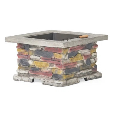 28" Stone Gray Concrete Outdoor Fire Pit Table With Lid. Make Your Space Shine. Elegant Matte Steel Surface. Enchanting Flames. Heat Iron Bowl, Fiberg | Wayfair North America