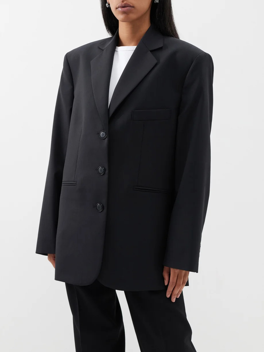 Single-breasted wool oversized blazer | Matches (UK)