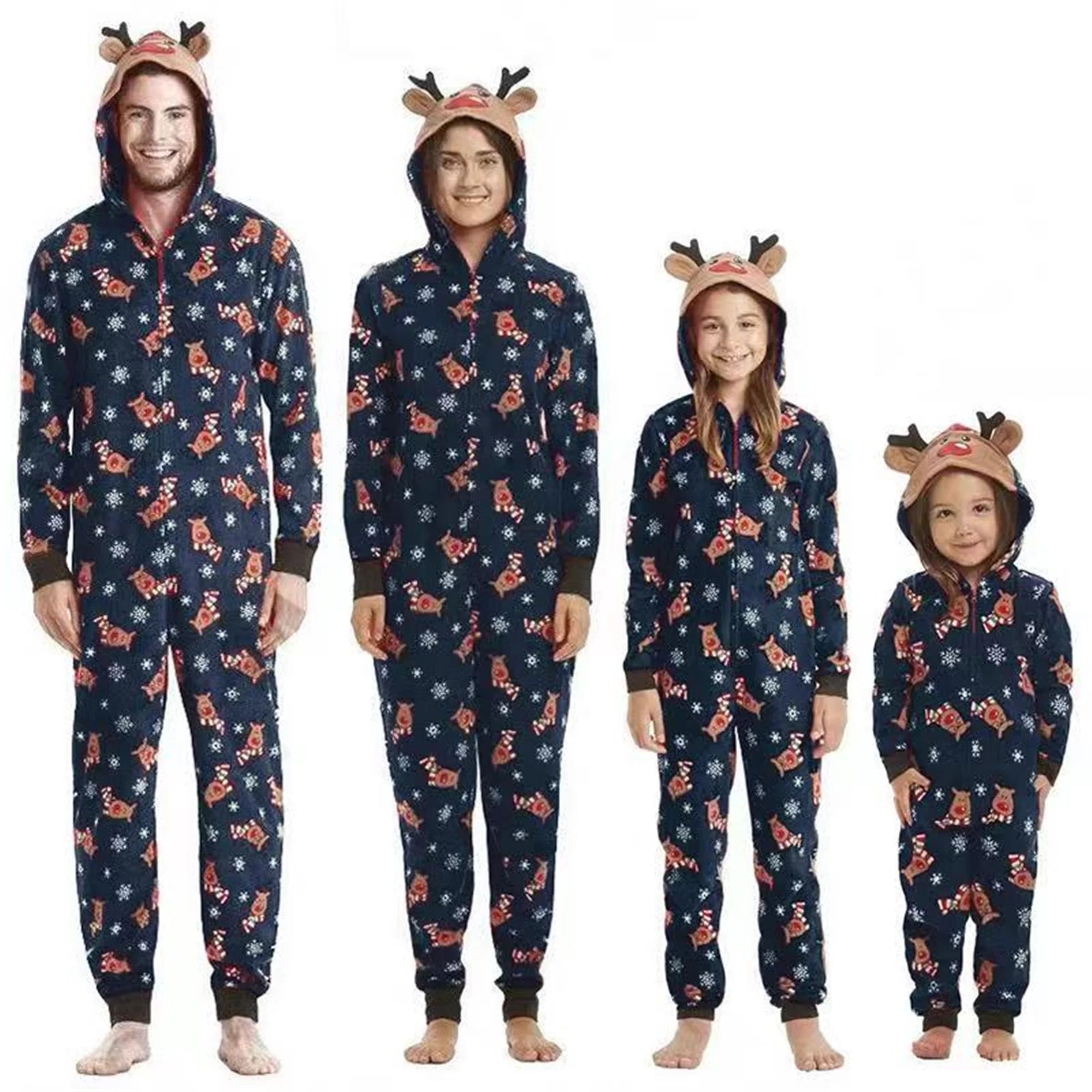 FOCUSNORM Family Matching Onesie Pajamas Christmas One Piece Fleece PJS Jumpsuit Kids and Adults ... | Walmart (US)