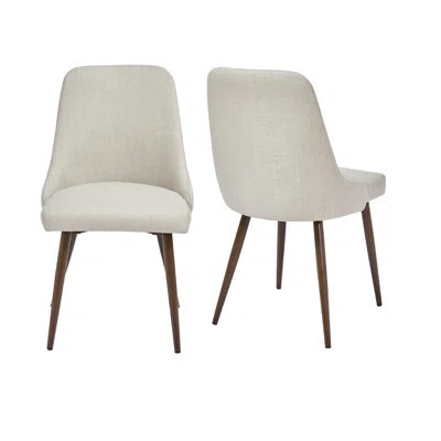 2 Dining Chair , Modern In Beige - Foam Padding And Metal Legs For A Cozy Experience Chairs, High Stylish Room | Wayfair North America