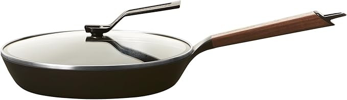 Vermicular Frying Pan with Glass Lid | 26cm (10.2”) | Walnut Wood Handle | Lightweight Enameled... | Amazon (US)