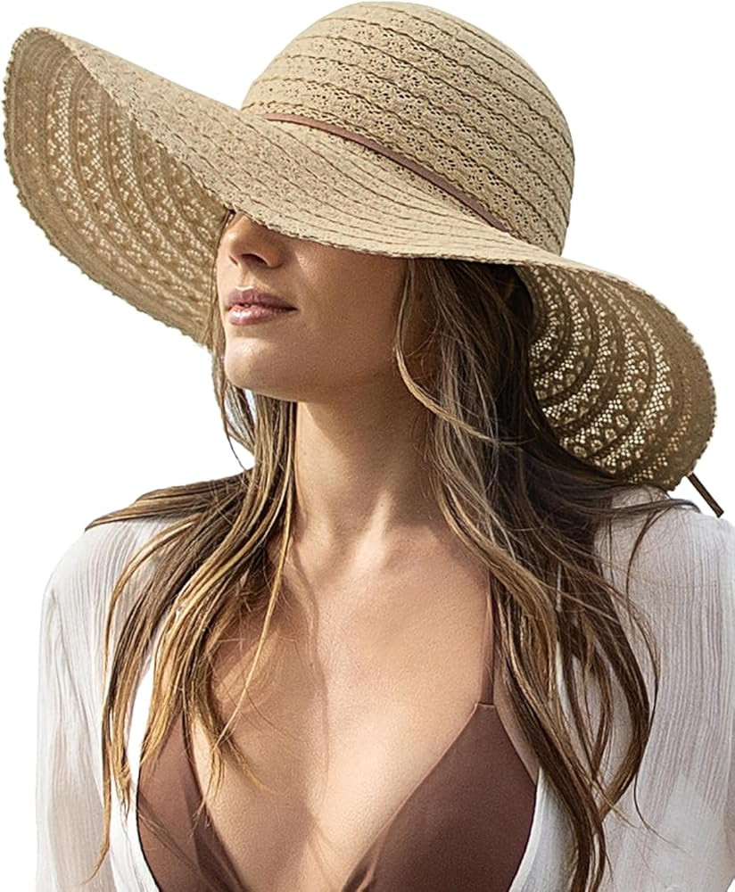 Sun Beach Hats Women Floppy Summer Sunhat with Wide Brim Packable Foldable Travel Accessories | Amazon (US)