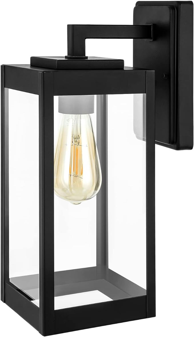 DEWENWILS Outdoor Wall Light Fixture, Outdoor Wall Lantern with Clear Glass Shade, Matte Porch Li... | Amazon (US)