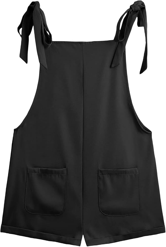 Verdusa Women's Tie Shoulder Pocket Front Suspender Overall Shorts Rompers | Amazon (US)