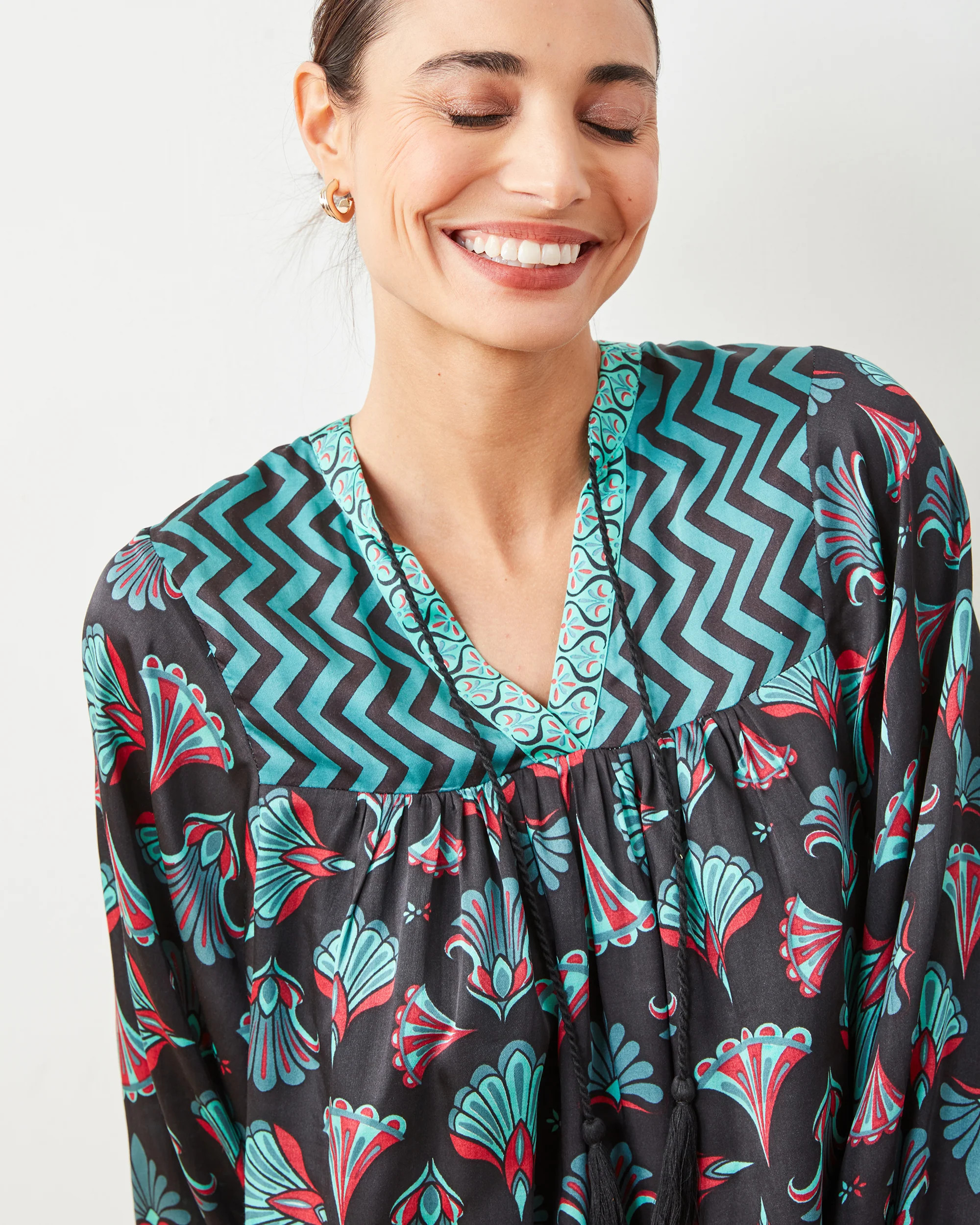 Cocktail Hour - Tides Turned Blouse - Gatsby Green | Printfresh