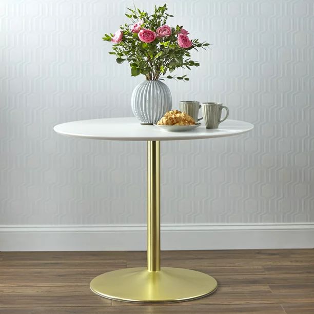 TMS Pisa Round Dining Table, Gold Finish | Walmart (US)