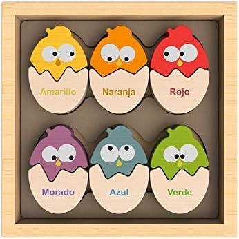 BeginAgain Color 'N Eggs Matching Puzzle - Bilingual Wooden Colors - 2 and Up | Amazon (US)
