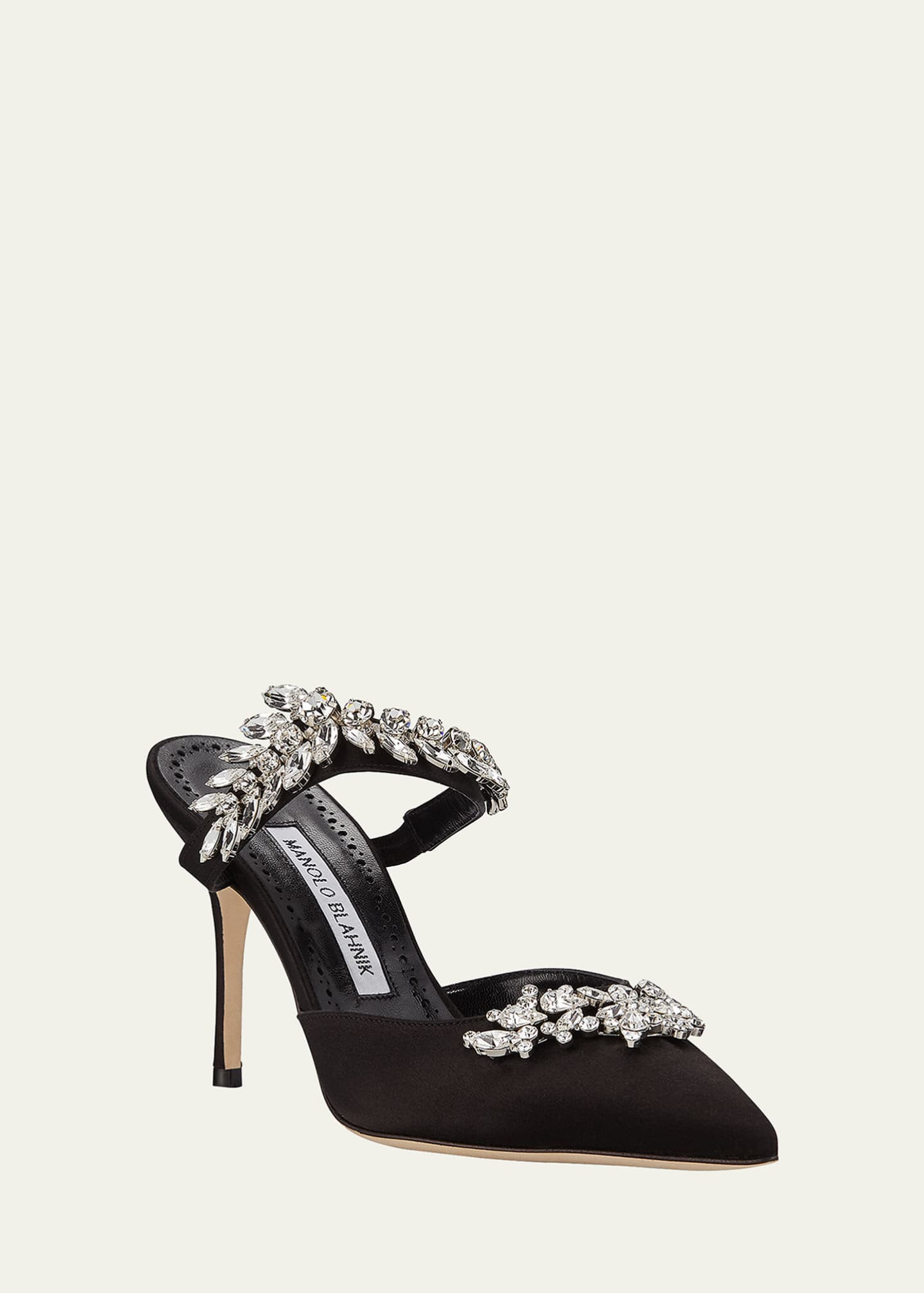 Manolo Blahnik Lurum Crystal-Embellished Mules | Bergdorf Goodman