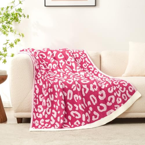 Snuggle Sac Ultra Soft Pink Leopard Blanket Twin Size - Oversized Reversible Cheetah Bedding Blanket, Leopard Pattern Throw for Bed, Sofa, Couch, 60x80 inches | Amazon (US)