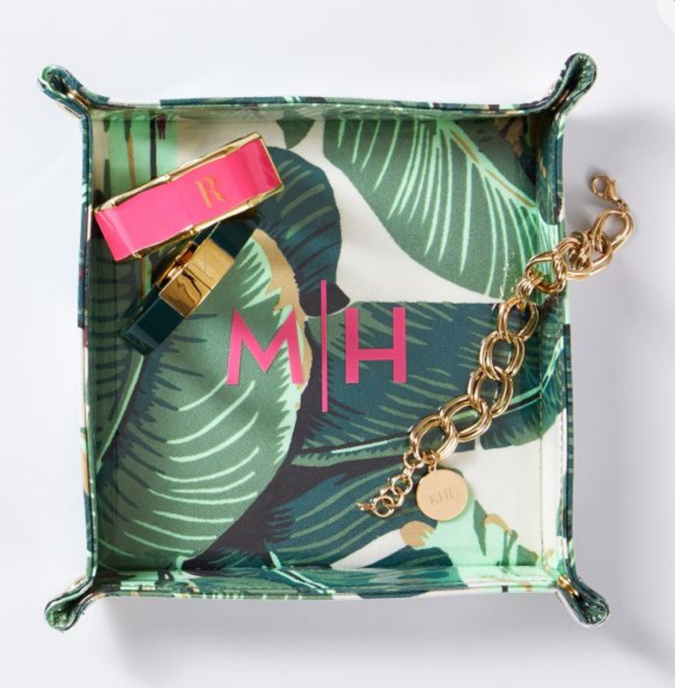 MARTINIQUE® CLEAR COATED CATCHALL. For keys and coins, jewelry or paperclips, this imminently functional catchall features the iconic Martinique® banana leaf print that also graces the walls of the Beverly Hills Hotel. Made from coated fabric that’s easy to wipe clean, it can help organize the entryway, desktop, bathroom vanity or dresser. Add a UV-printed monogram for a personal touch.

#LTKstyletip #LTKGiftGuide #LTKbeauty