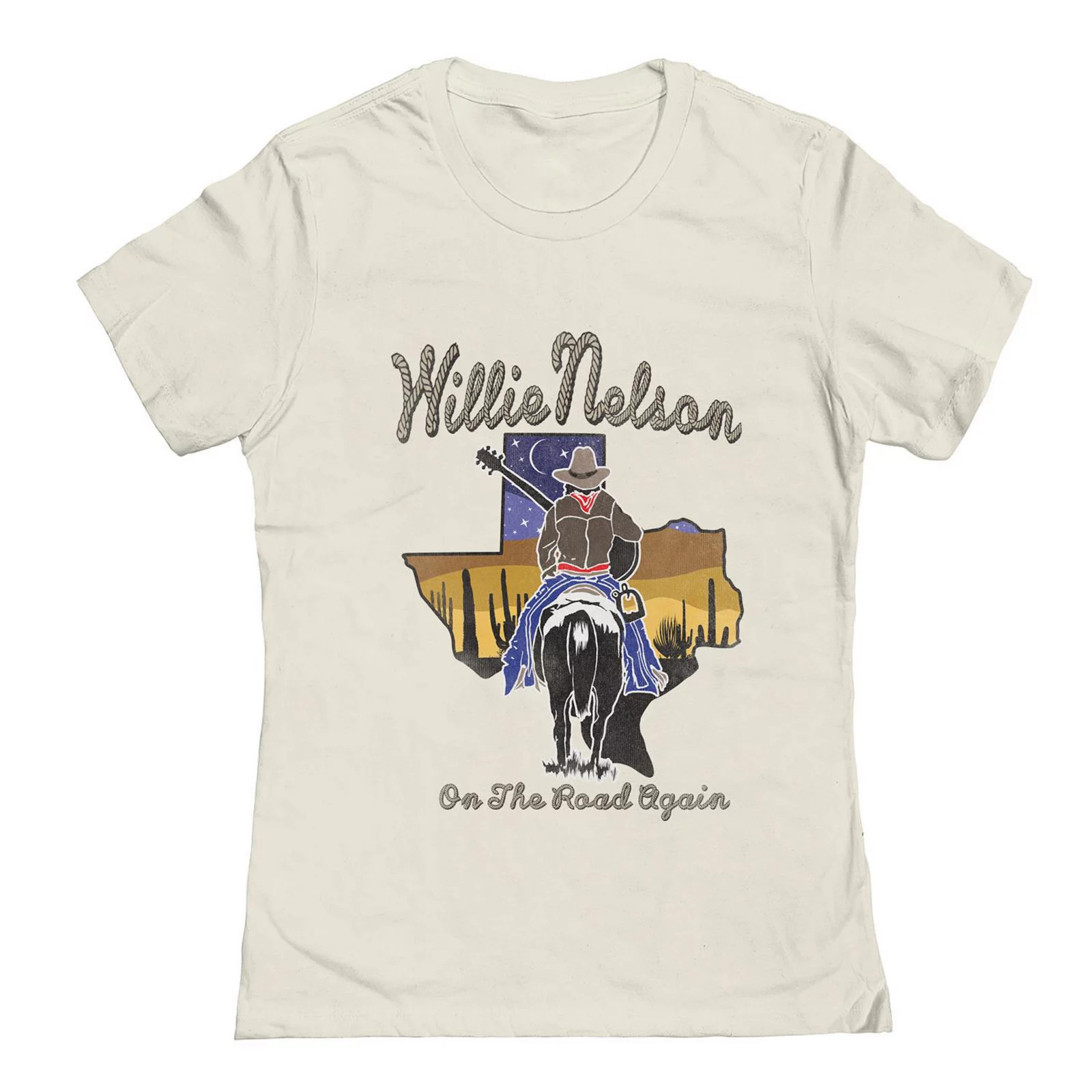 Junior's Willie Nelson On The Road Again Graphic Tee, Women's, Size: XXL, Natural | Kohl's