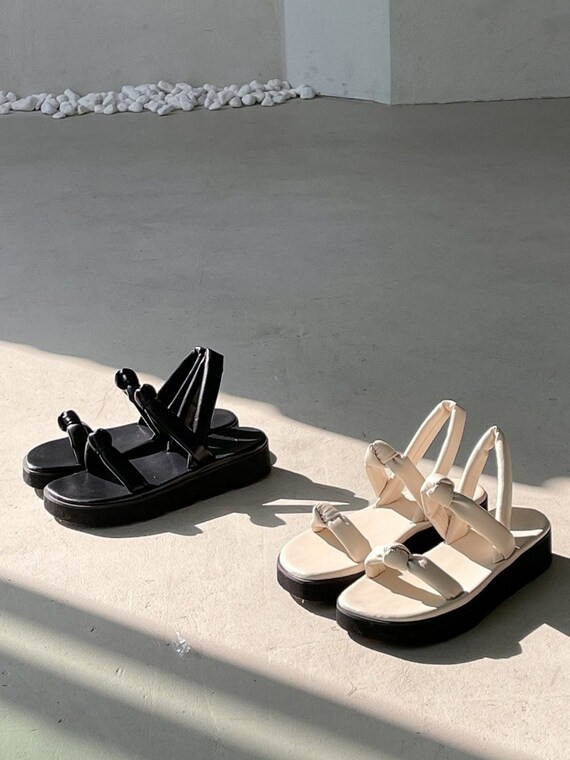 Cathi Padded Knot Strap Platform Slingback Sandals | Etsy (UK)