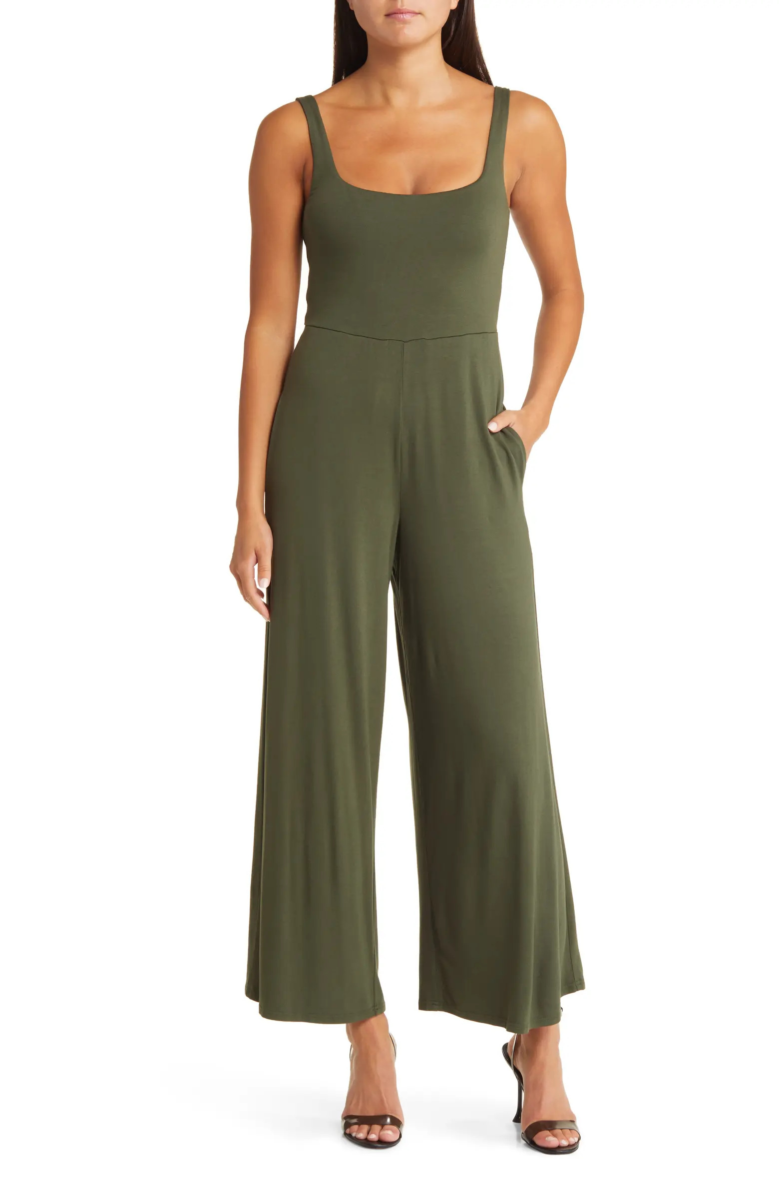 Square Neck Wide Leg Jumpsuit | Nordstrom