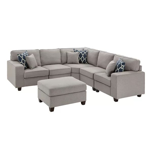 Arlice 98" Wide Symmetrical Corner Sectional with Ottoman | Wayfair North America